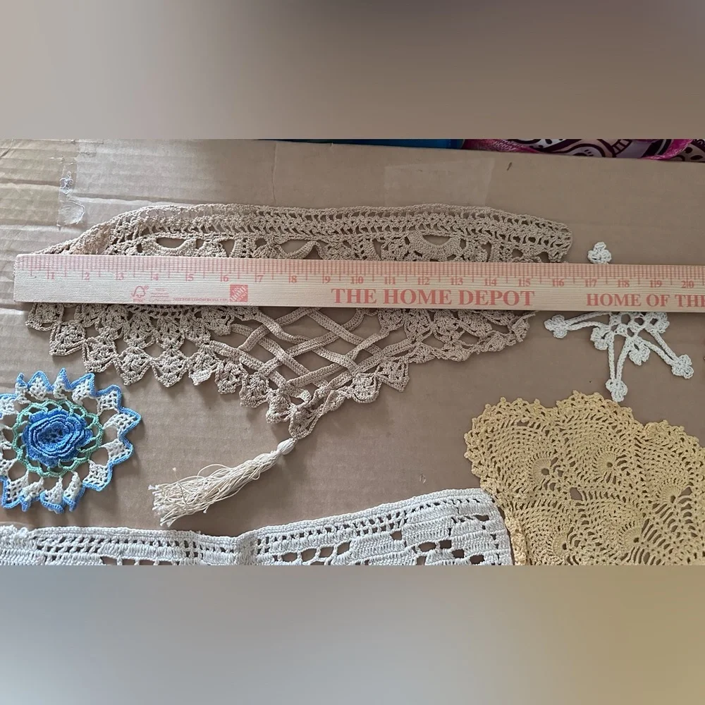 Handmade Crochet Doilies etc lot of 7 Vintage